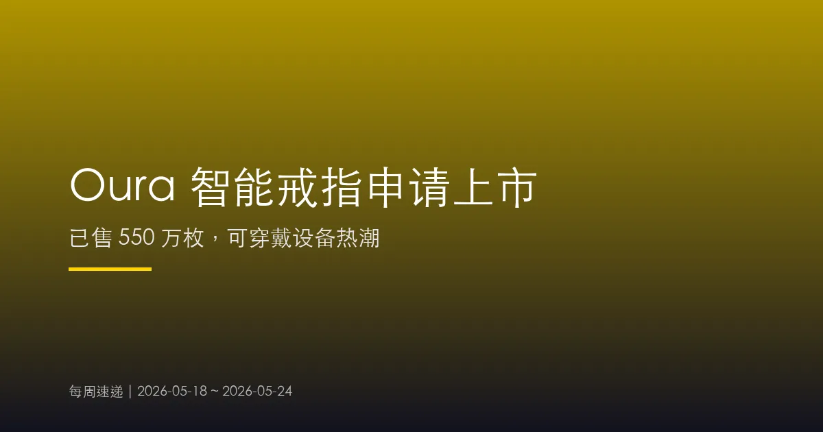 Oura 智能戒指申请上市